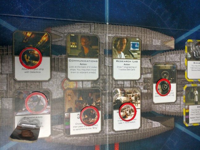 Five damaged location on Galactica