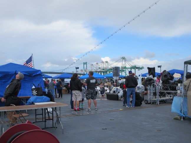 Lots of stalls on the fantail of the USS Iowa