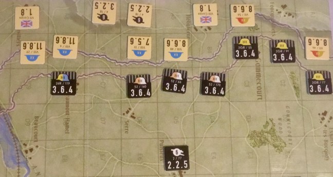 The north end of the start line, from the German perspective.